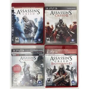 SET LOT Assassins Creed 1 2 3 & Brotherhood PLAYSTATION 3 PS3 COMPLETE - TESTED